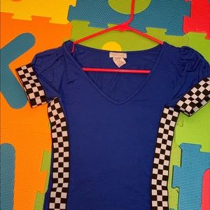 blue checkered crop top